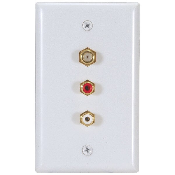 RCA Wall Plate with F Connector & 2 RCA Jacks